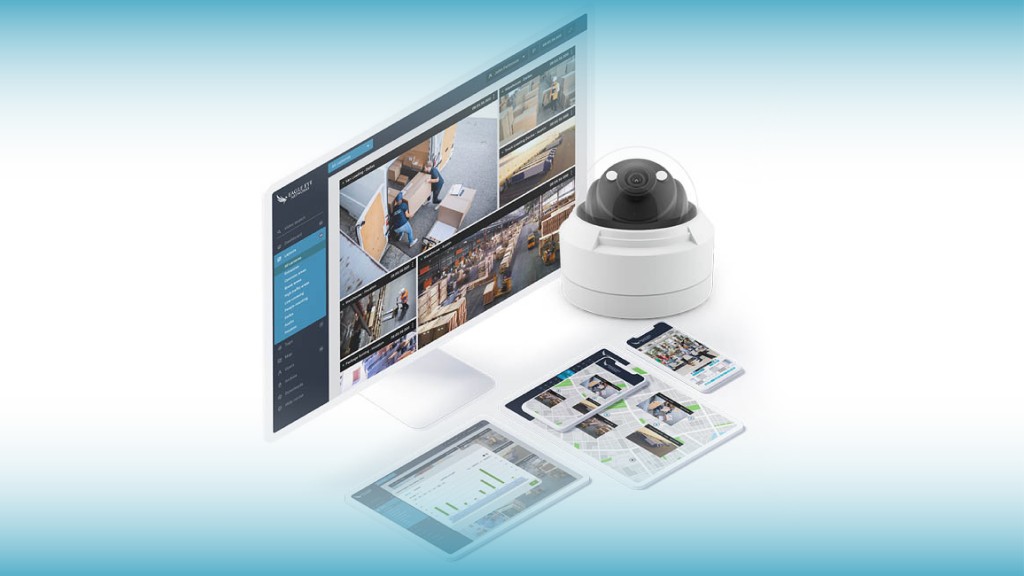 IMG-1 | Dove Communications Inc AI Virtual Security Guard Los Angeles system interface displaying multiple security camera feeds, analytics dashboard, and monitoring devices.